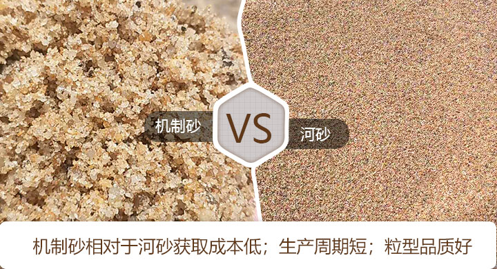 机制砂相对于河沙石粉含量少、粘合性和抗压性能好、细度模数可调