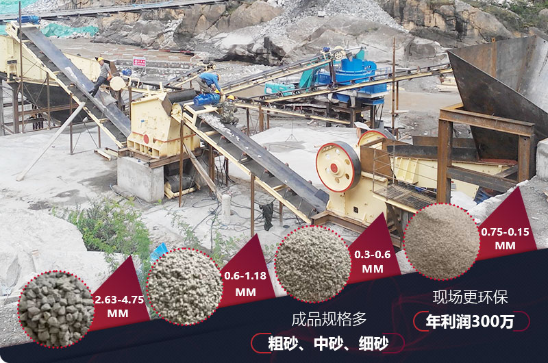 河卵石制砂生产线现场及成品