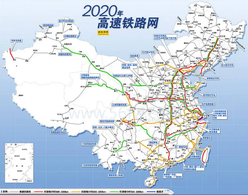2035年高铁规划图高清图片
